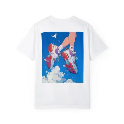 Nike Sneakers Floating Above Blue Sky