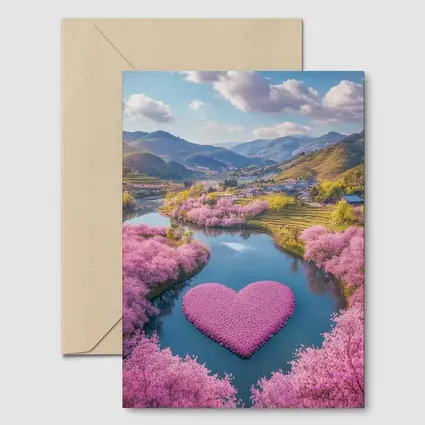 Cherry Blossom Heart River Japanese Valley