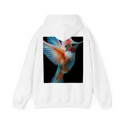 Colorful Hummingbird Flying on Black Background