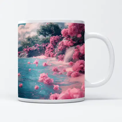Pink Roses Floating on Turquoise Water