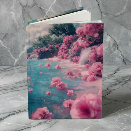 Pink Roses Floating on Turquoise Water