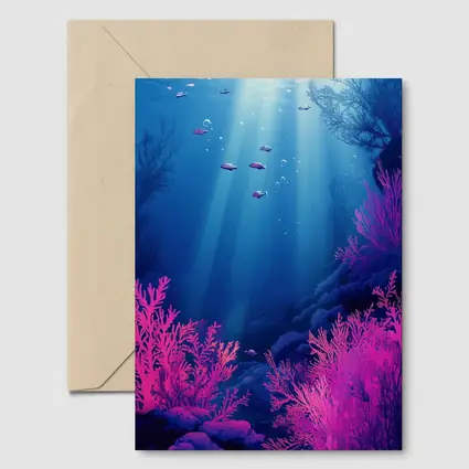 Underwater Coral Reef Blue Ocean Scene