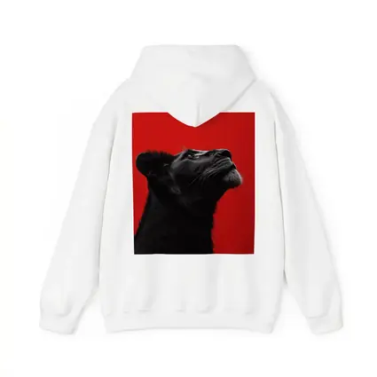 Black Panther Portrait On Red Background