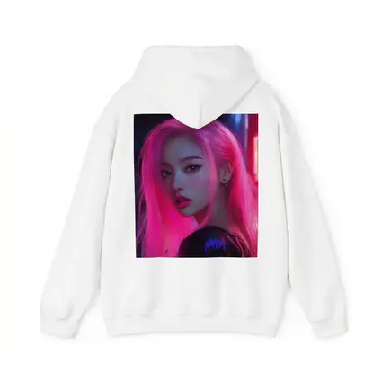 Pink Hair Girl Neon City Night Portrait