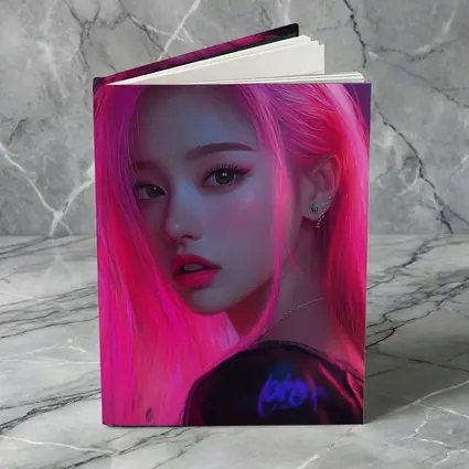 Pink Hair Girl Neon City Night Portrait