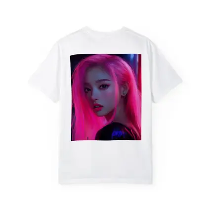 Pink Hair Girl Neon City Night Portrait