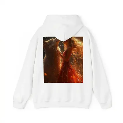 Woman in Red Dress Dancing with Wolf