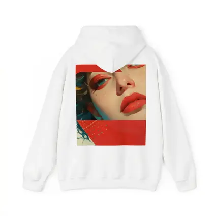 Bold Red Makeup Woman Pop Art Style