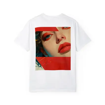 Bold Red Makeup Woman Pop Art Style