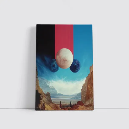 Surreal Planets Desert Canyon Collage Art
