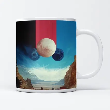 Surreal Planets Desert Canyon Collage Art