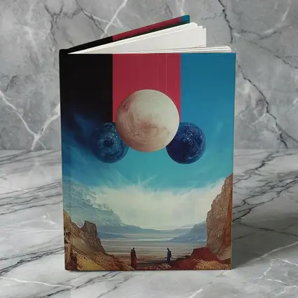 Surreal Planets Desert Canyon Collage Art