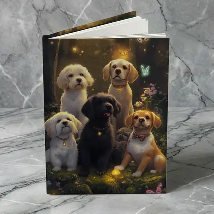 Cute Dogs Gathering in Enchanted Forest