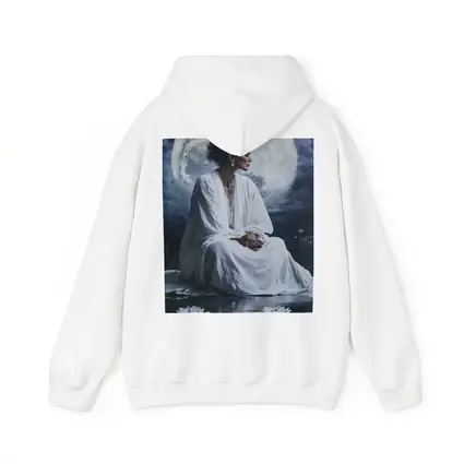 Woman in White Lotus Moonlight Fantasy Art