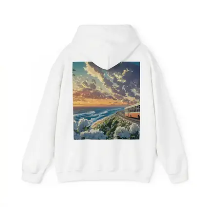 Anime Bus Coastal Road Sunset Ocean