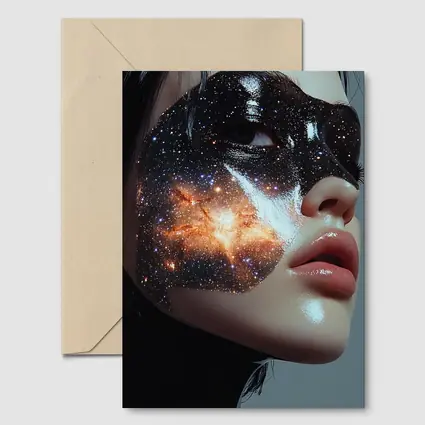 Woman Face Galaxy Mask Space Art