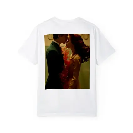 Couple Kissing Fire Water Surreal Romance