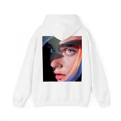 Surreal Woman Face Neon Glow Dark Background