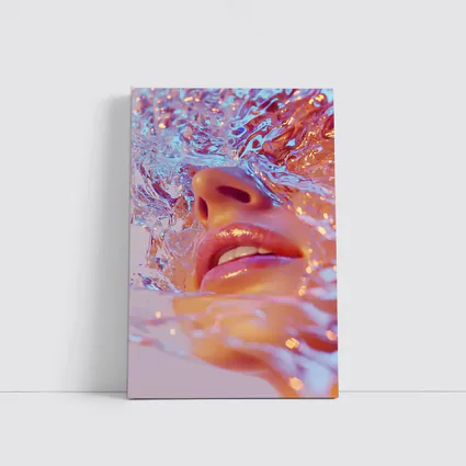 Woman Face Submerged in Liquid Water Art