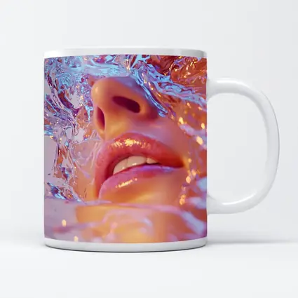 Woman Face Submerged in Liquid Water Art