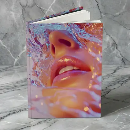Woman Face Submerged in Liquid Water Art