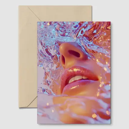 Woman Face Submerged in Liquid Water Art