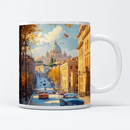 Rome Street Classic Cars St Peters Painting