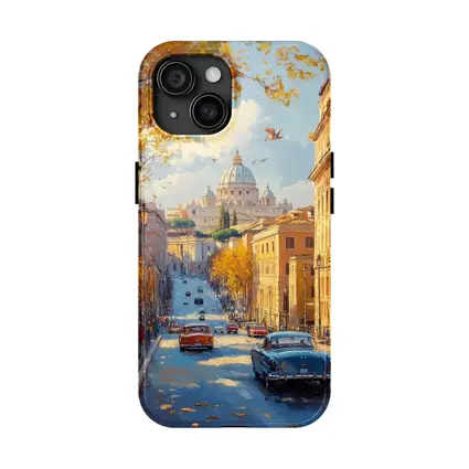 Rome Street Classic Cars St Peters Painting