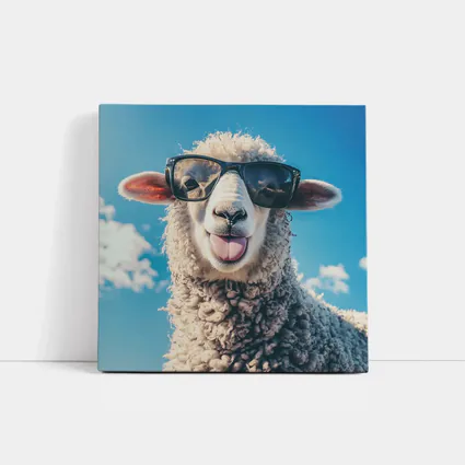 Cool Sheep Wearing Sunglasses Blue Sky