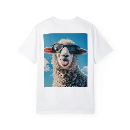 Cool Sheep Wearing Sunglasses Blue Sky