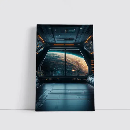 Spaceship Window View Planet Earth Space