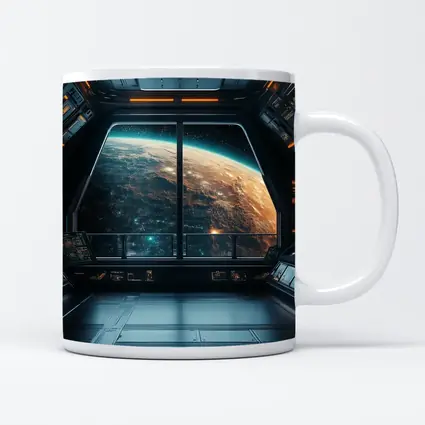 Spaceship Window View Planet Earth Space