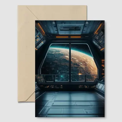 Spaceship Window View Planet Earth Space