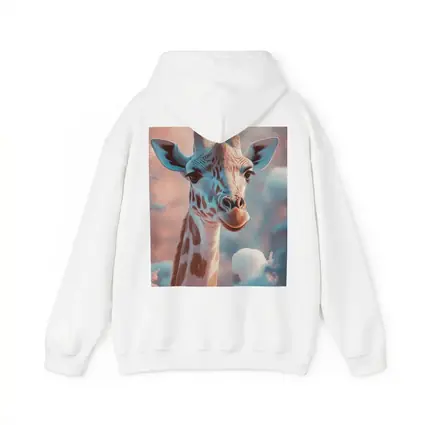 Giraffe Portrait Soft Pink Winter Snow