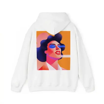 Bold Woman Portrait Geometric Pop Art Orange