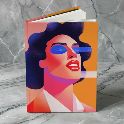 Bold Woman Portrait Geometric Pop Art Orange