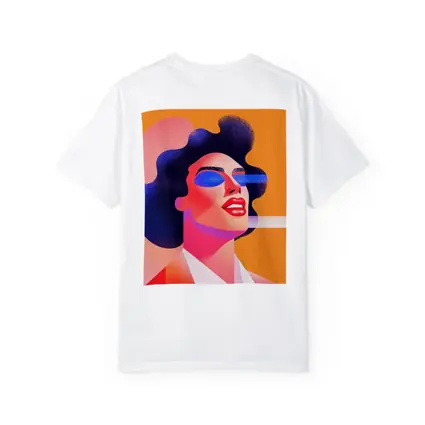 Bold Woman Portrait Geometric Pop Art Orange