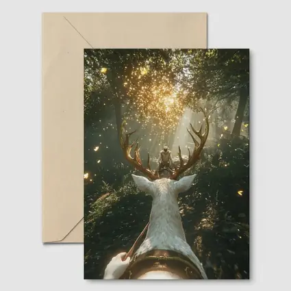 Rider On White Stag Enchanted Forest