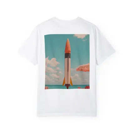 Retro Rocket On Sunny Beach Summer