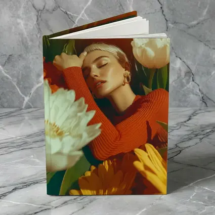 Woman Surrounded By White Yellow Flowers