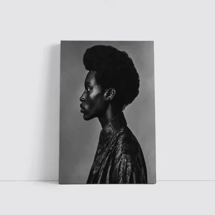 Black and White Side Profile Portrait Photography