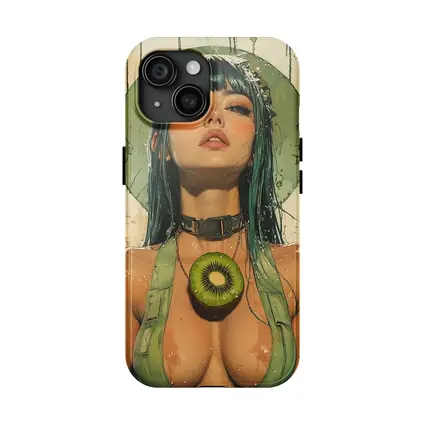 Anime Girl Teal Hair Kiwi Pop Art