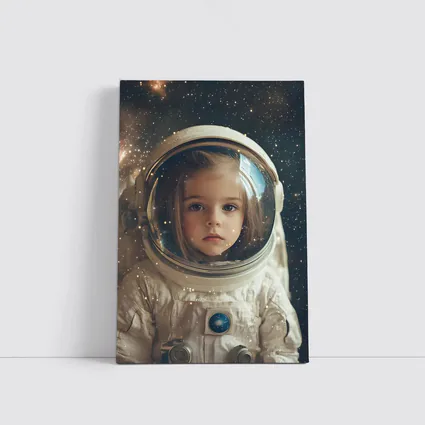Little Girl Astronaut Stars Galaxy Portrait