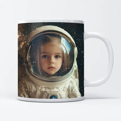 Little Girl Astronaut Stars Galaxy Portrait