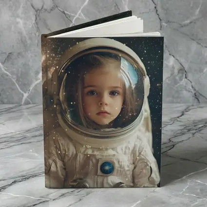 Little Girl Astronaut Stars Galaxy Portrait