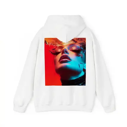 Woman Underwater Red Blue Neon Fashion