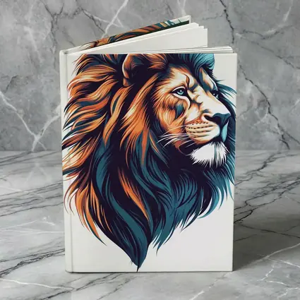 Colorful Lion Head Portrait Illustration White Background