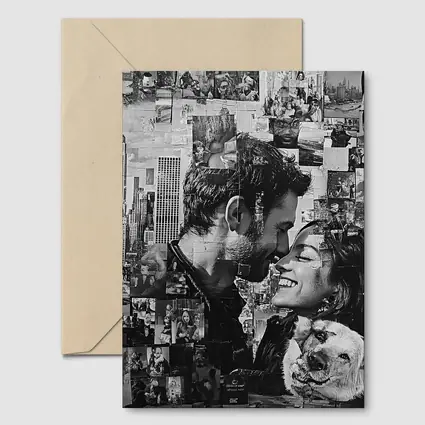 Couple Collage Black White New York City