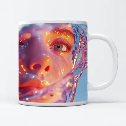 Surreal Female Face Wrapped In Glass