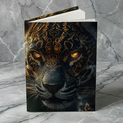 Black Jaguar Gold Tribal Markings Jungle